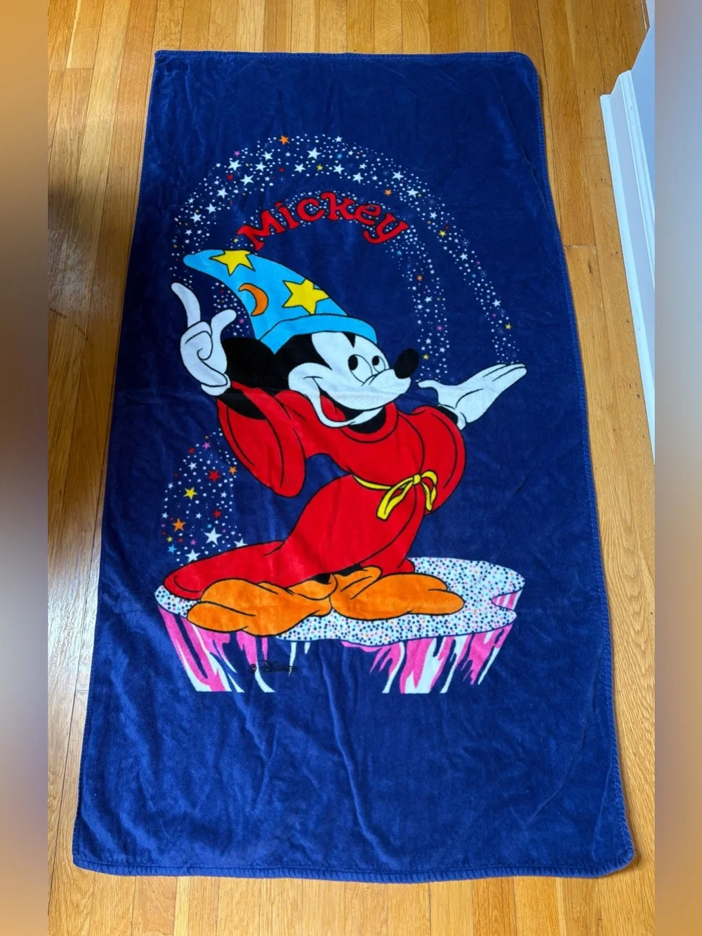 Disney Mickey Mouse Beach Towel - Navy Mickey Sorcerer Design